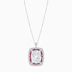 Load image into Gallery viewer, Cushion Cut Center Stone Double Halo Pendant Mounting - Shahin Jewelry