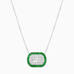 Load image into Gallery viewer, Cushion Cut Center Stone Double Halo Pendant Mounting - Shahin Jewelry