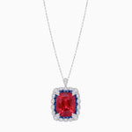 Load image into Gallery viewer, Cushion Cut Center Stone Double Halo Pendant Mounting - Shahin Jewelry