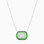 Load image into Gallery viewer, Cushion Cut Center Stone Double Halo Pendant Mounting - Shahin Jewelry