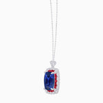 Load image into Gallery viewer, Cushion Cut Center Stone Double Halo Pendant Mounting - Shahin Jewelry