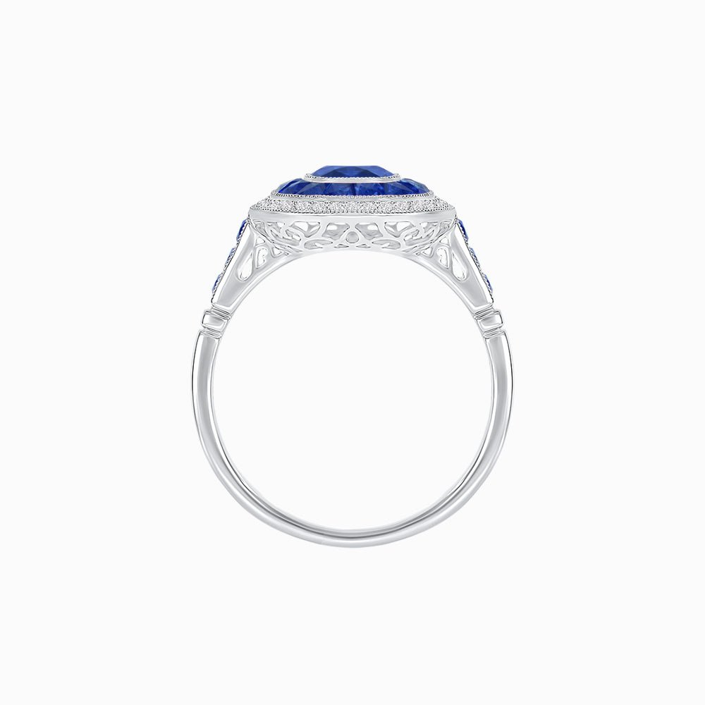 Cushion Cut Gemstone Engagement Ring - Shahin Jewelry