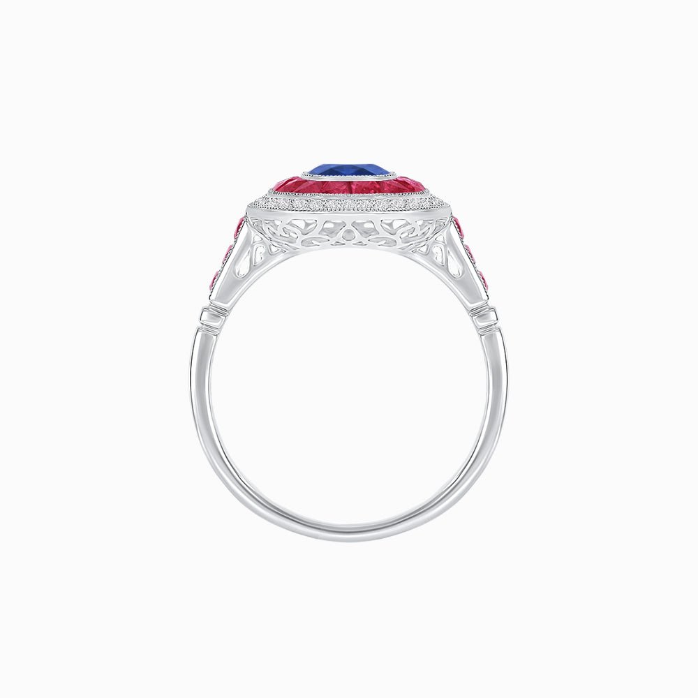 Cushion Cut Gemstone Engagement Ring - Shahin Jewelry