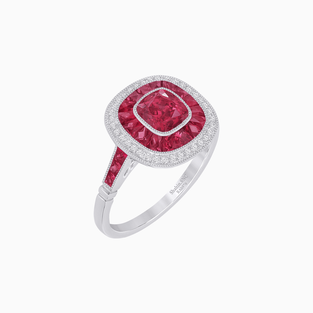 Cushion Cut Gemstone Engagement Ring - Shahin Jewelry