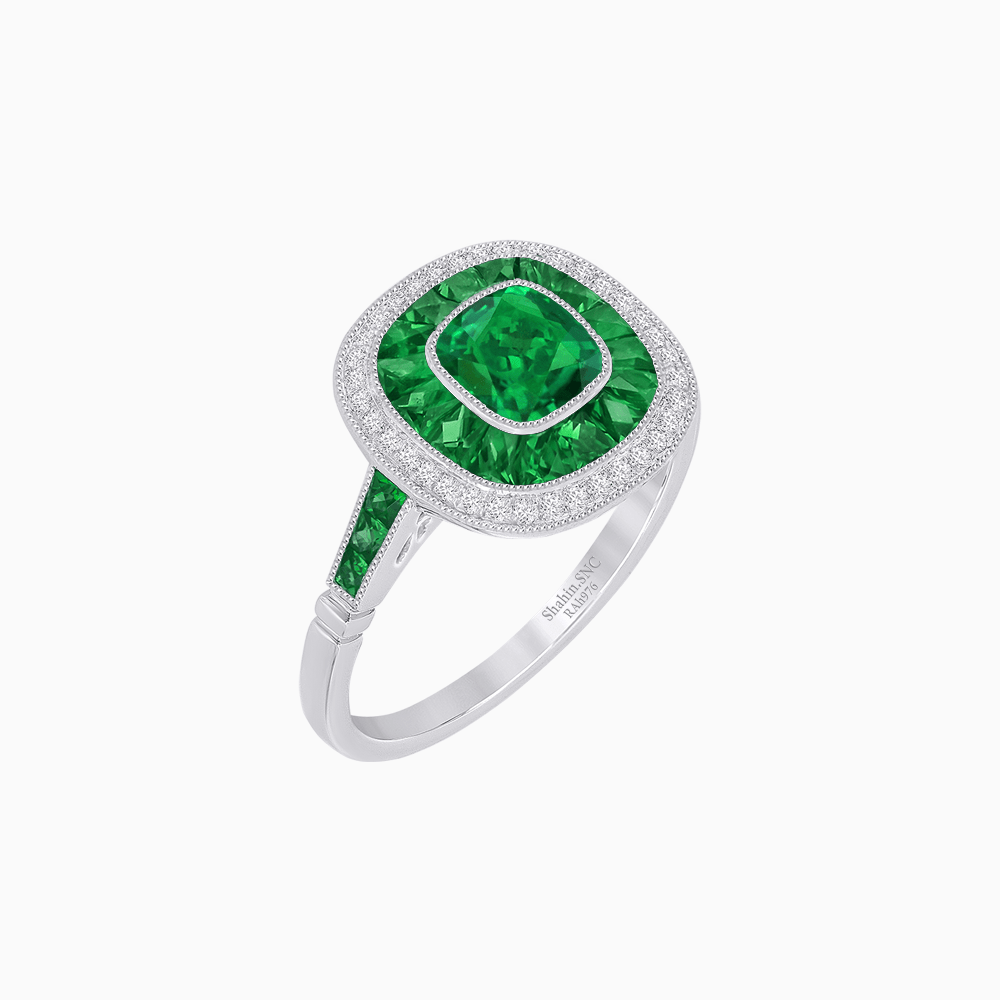 Cushion Cut Gemstone Engagement Ring - Shahin Jewelry