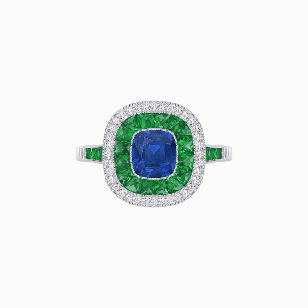 Cushion Cut Gemstone Engagement Ring - Shahin Jewelry