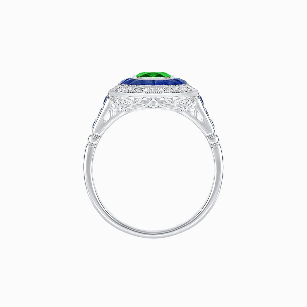 Cushion Cut Gemstone Engagement Ring - Shahin Jewelry