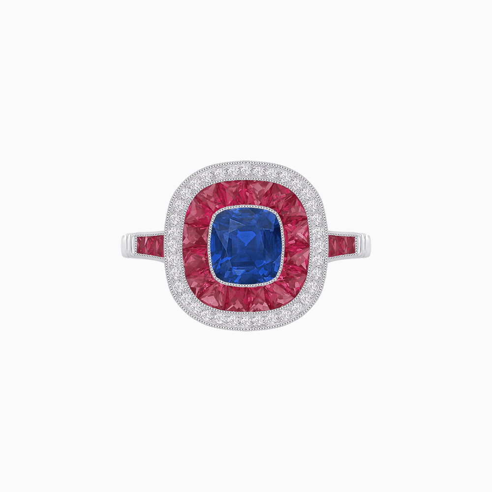 Cushion Cut Gemstone Engagement Ring - Shahin Jewelry