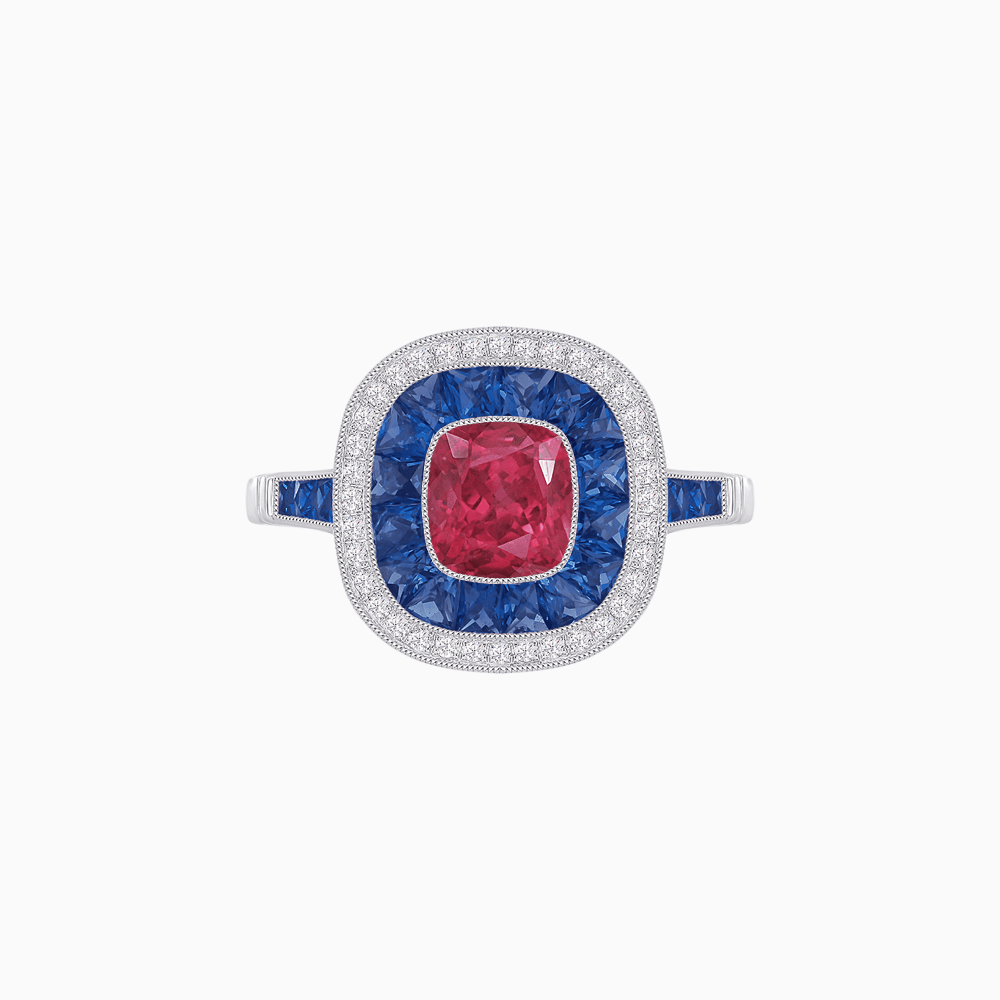 Cushion Cut Gemstone Engagement Ring - Shahin Jewelry