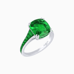 Load image into Gallery viewer, Cushion - Cut Gemstone Engagement Ring Mounting with French Cut Accent Stones - Shahin Jewelry
