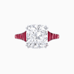 Load image into Gallery viewer, Cushion - Cut Gemstone Engagement Ring Mounting with French Cut Accent Stones - Shahin Jewelry
