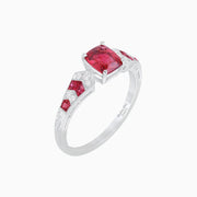 Cushion Cut Spinel Ring with Arrowhead Shank – Art Deco Refinement - Shahin Jewelry