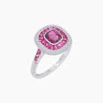 Load image into Gallery viewer, Cushion Cut Stone Engagement Ring with Spinel - Shahin Jewelry
