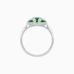 Load image into Gallery viewer, Cushion Geometric Art Deco Inspired Ring with French - Cut Gemstones Cushion - shaped setting | French - cut gemstone inlay | Diamond - accented geometric design - Shahin Jewelry
