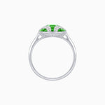 Load image into Gallery viewer, Cushion Geometric Art Deco Inspired Ring with French - Cut Gemstones Cushion - shaped setting | French - cut gemstone inlay | Diamond - accented geometric design - Shahin Jewelry
