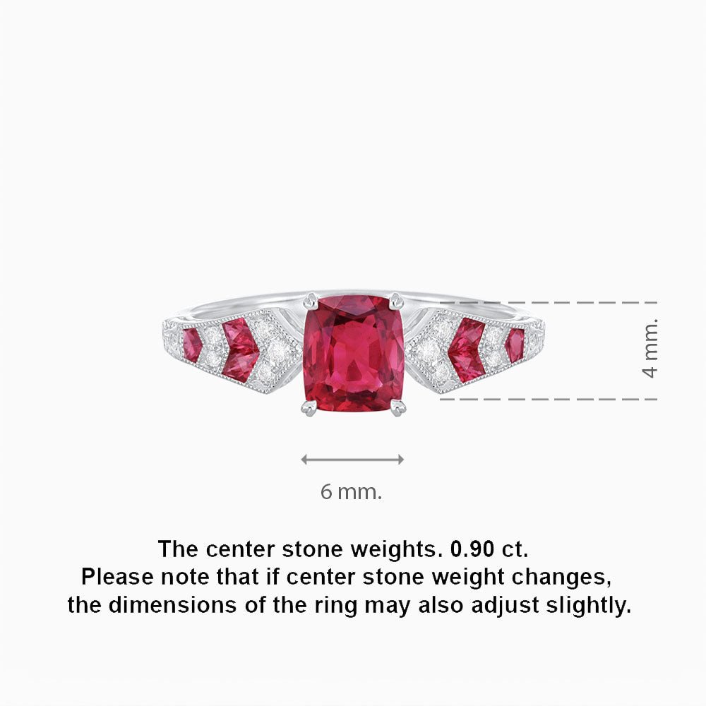 Cushion Shape Arrow Head Shank Ring with Diamond - Shahin Jewelry