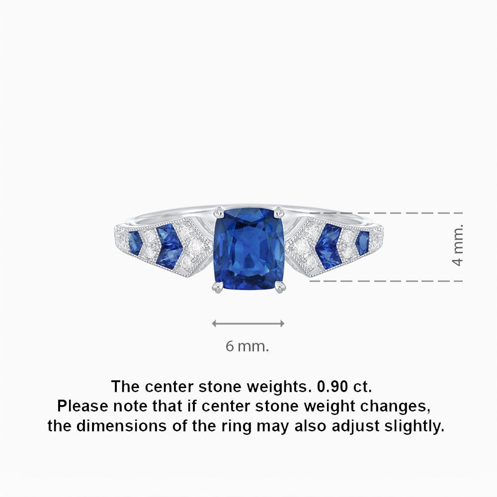 Cushion Shape Arrow Head Shank Ring with Gemstone - Shahin Jewelry