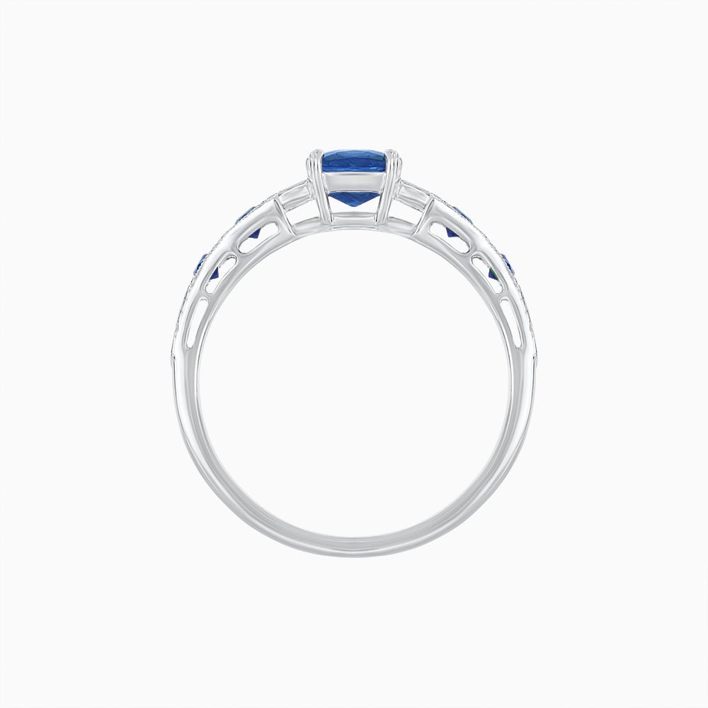 Cushion Shape Arrow Head Shank Ring with Gemstone - Shahin Jewelry