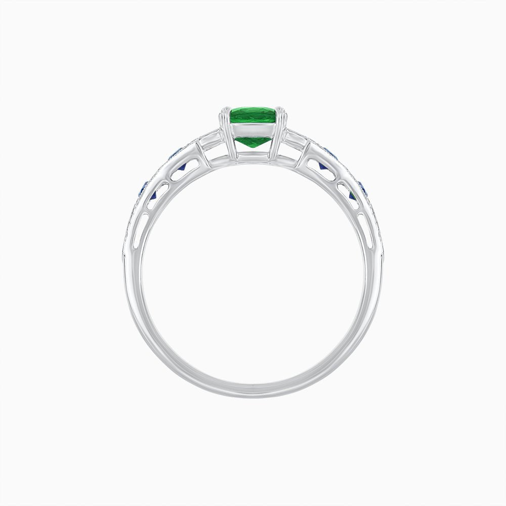 Cushion Shape Arrow Head Shank Ring with Gemstone - Shahin Jewelry