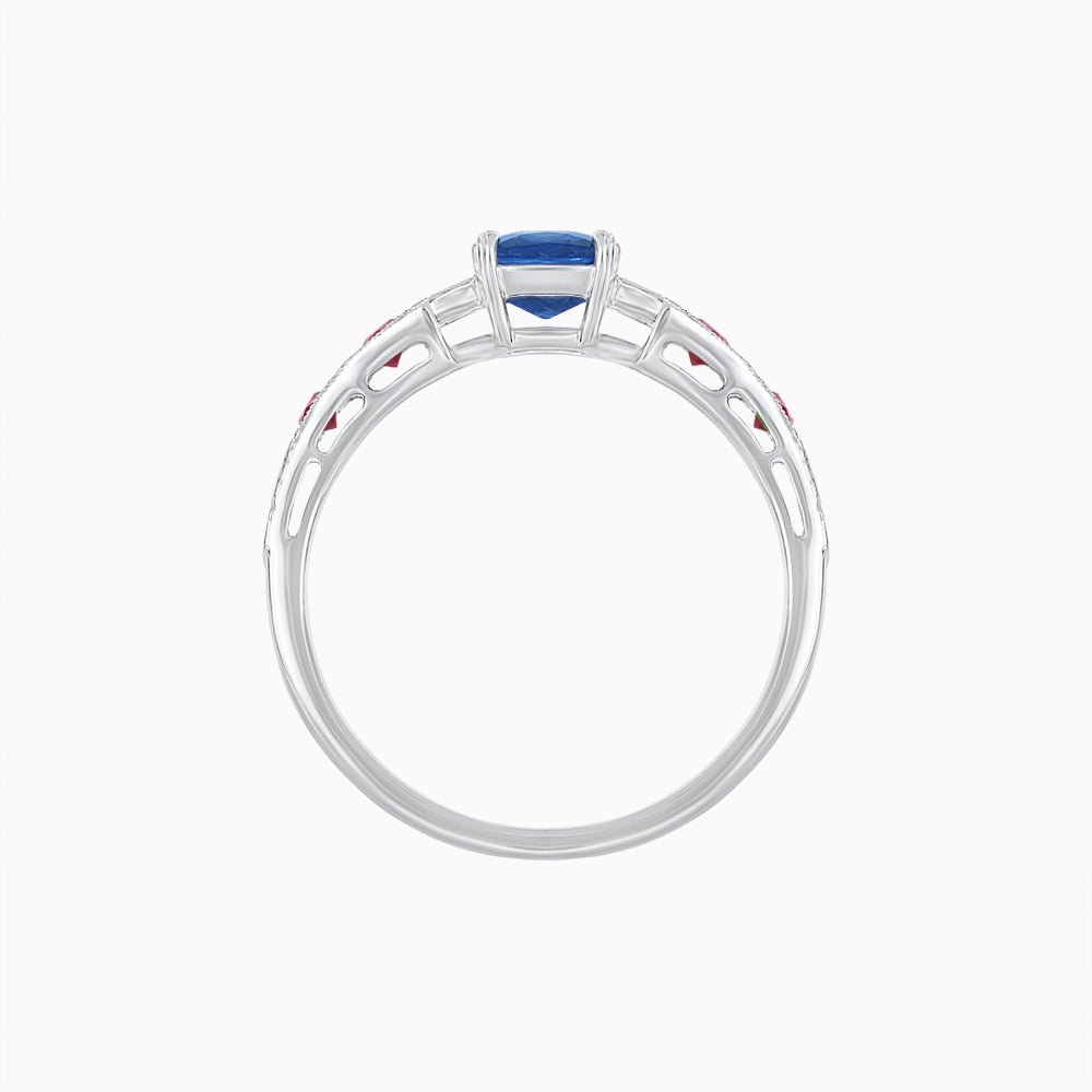 Cushion Shape Arrow Head Shank Ring with Gemstone - Shahin Jewelry
