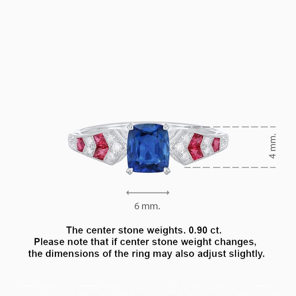 Cushion Shape Arrow Head Shank Ring with Gemstone - Shahin Jewelry