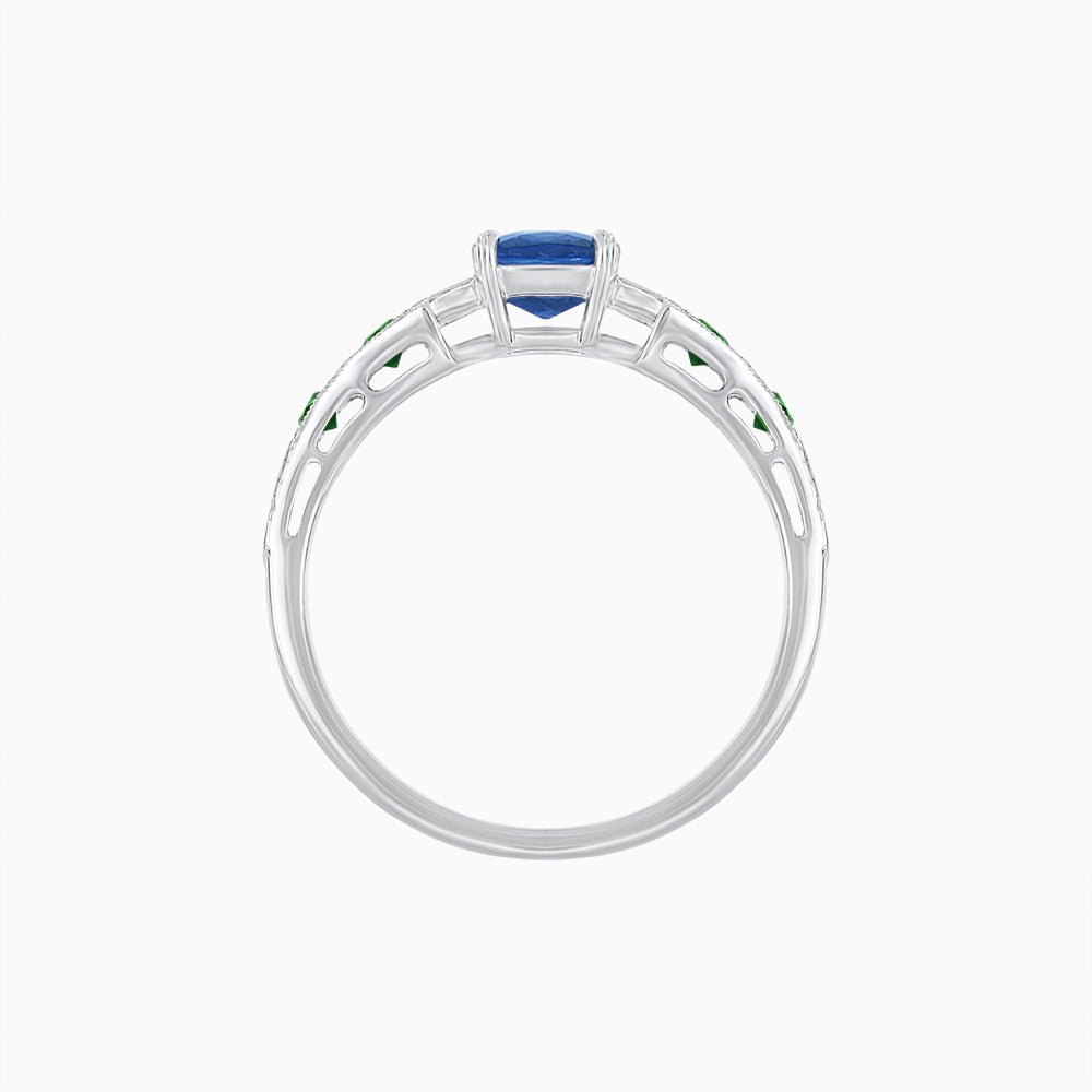 Cushion Shape Arrow Head Shank Ring with Gemstone - Shahin Jewelry