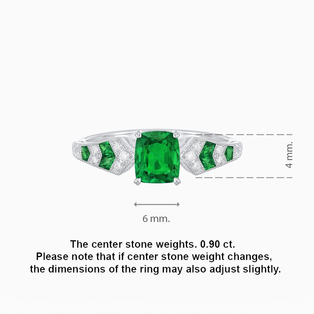 Cushion Shape Arrow Head Shank Ring with Gemstone - Shahin Jewelry
