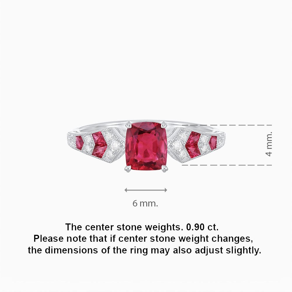 Cushion Shape Arrow Head Shank Ring with Gemstone - Shahin Jewelry