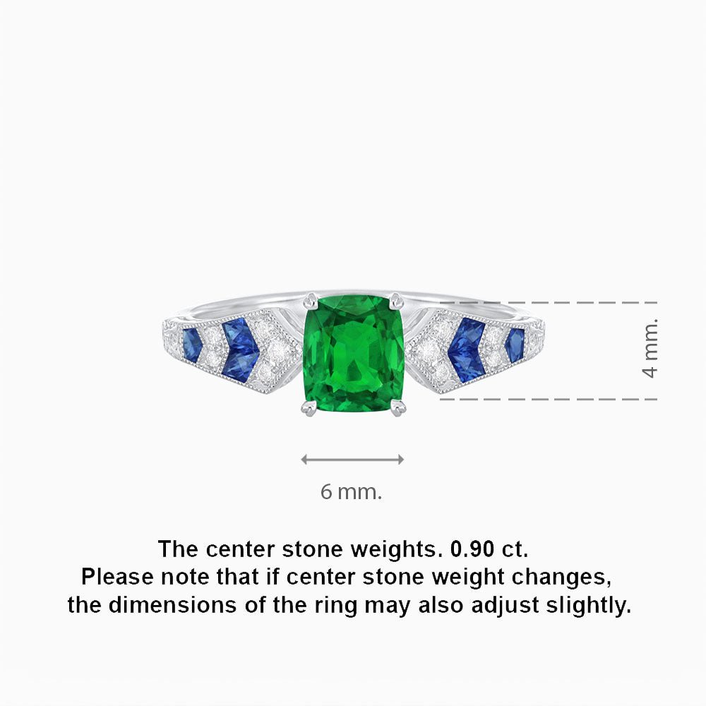Cushion Shape Arrow Head Shank Ring with Gemstone - Shahin Jewelry