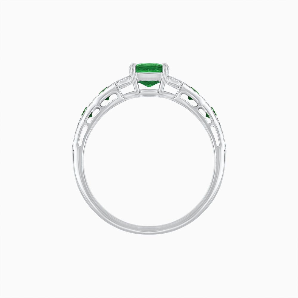 Cushion Shape Arrow Head Shank Ring with Gemstone - Shahin Jewelry