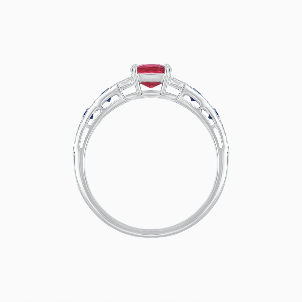 Cushion Shape Arrow Head Shank Ring with Gemstone - Shahin Jewelry