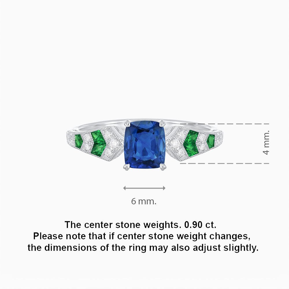 Cushion Shape Arrow Head Shank Ring with Gemstone - Shahin Jewelry