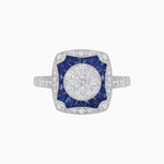 Load image into Gallery viewer, Cushion Shape Art Deco Inspired Diamond Ring in Illusion Setting - Shahin Jewelry
