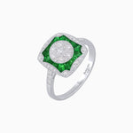 Load image into Gallery viewer, Cushion Shape Art Deco Inspired Diamond Ring in Illusion Setting - Shahin Jewelry
