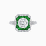 Load image into Gallery viewer, Cushion Shape Art Deco Inspired Ring with Diamond - Shahin Jewelry
