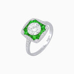 Load image into Gallery viewer, Cushion Shape Art Deco Inspired Ring with Diamond - Shahin Jewelry
