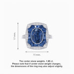 Load image into Gallery viewer, Cushion Shape Art Deco Inspired Ring with Gemstone - Shahin Jewelry
