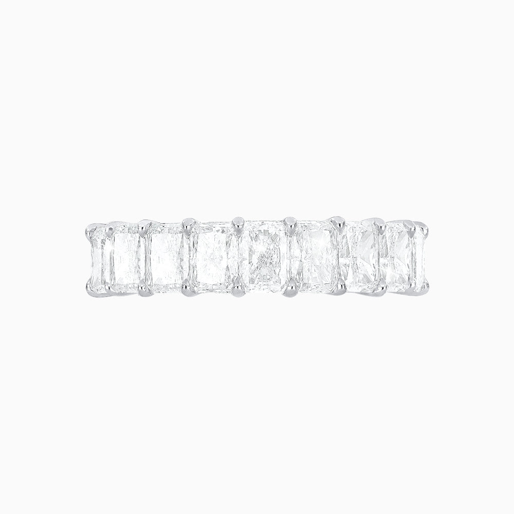 Customizable Radiant Cut Diamond Half Eternity Band - Shahin Jewelry