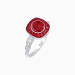 Load image into Gallery viewer, Delicate Art Deco Inspired Sapphire Target Halo Ring with Sculpted Shank - Shahin Jewelry