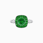 Load image into Gallery viewer, Delicate Art Deco Inspired Sapphire Target Halo Ring with Sculpted Shank - Shahin Jewelry