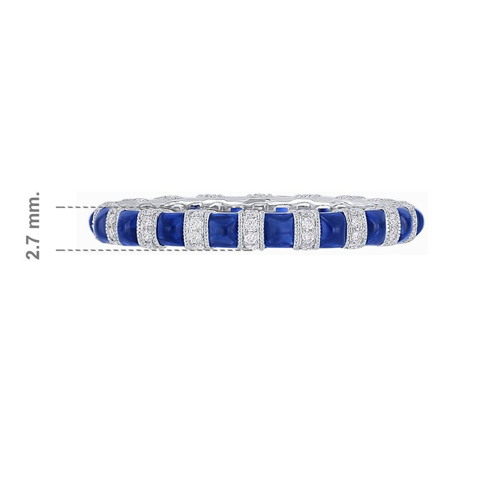 Delightful Sapphire and Diamond Full Eternity Band - Shahin Jewelry