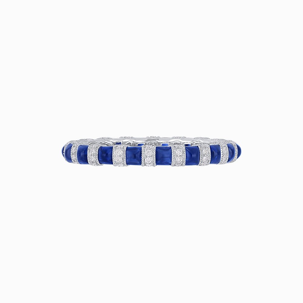 Delightful Sapphire and Diamond Full Eternity Band - Shahin Jewelry