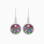Load image into Gallery viewer, Diamond and Multi Color Stone Dangle Earrings - Shahin Jewelry

