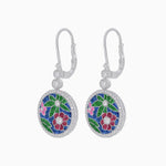 Load image into Gallery viewer, Diamond and Multi Color Stone Dangle Earrings - Shahin Jewelry
