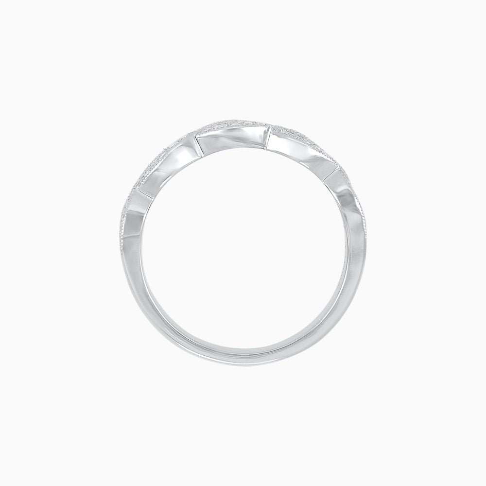 Diamond Crossover Wedding Ring - Shahin Jewelry