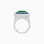 Load image into Gallery viewer, Double Halo Art Deco Style Convertible Ring Pendant with Cushion Cut Center Stone - Shahin Jewelry
