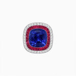 Load image into Gallery viewer, Double Halo Art Deco Style Convertible Ring Pendant with Cushion Cut Center Stone - Shahin Jewelry