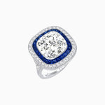 Load image into Gallery viewer, Double Halo Art Deco Style Convertible Ring Pendant with Cushion Cut Center Stone - Shahin Jewelry