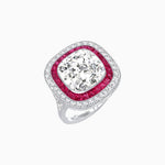 Load image into Gallery viewer, Double Halo Art Deco Style Convertible Ring Pendant with Cushion Cut Center Stone - Shahin Jewelry