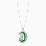 Load image into Gallery viewer, Double Halo Art Deco Style Convertible Ring Pendant with Cushion Cut Center Stone - Shahin Jewelry